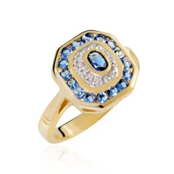 Best Histoire d'Or Bague Hans Plaqué Or Oxyde Pierre