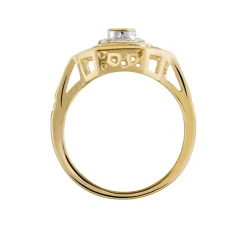 Best Histoire d'Or Bague Hans Plaqué Or Oxyde Pierre