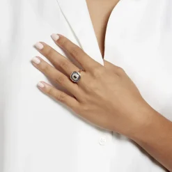 Best Histoire d'Or Bague Hans Plaqué Or Oxyde Pierre