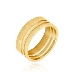 Histoire d'Or Bague Hera Acier Dore Yvanelle Triple Rangs* Bagues|Bagues Sans Pierre