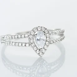 Online Histoire d'Or Bague Hildana Or Blanc Oxyde De Zirconium