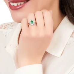 Online Histoire d'Or Bague Ivan Et Diamant or jaune emeraude