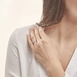 Histoire d'Or Bague Jade Argent Blanc Oxyde De Zirconium