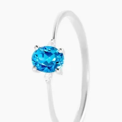 Outlet Histoire d'Or Bague Janah Or Blanc Topaze Et Oxyde De Zirconium