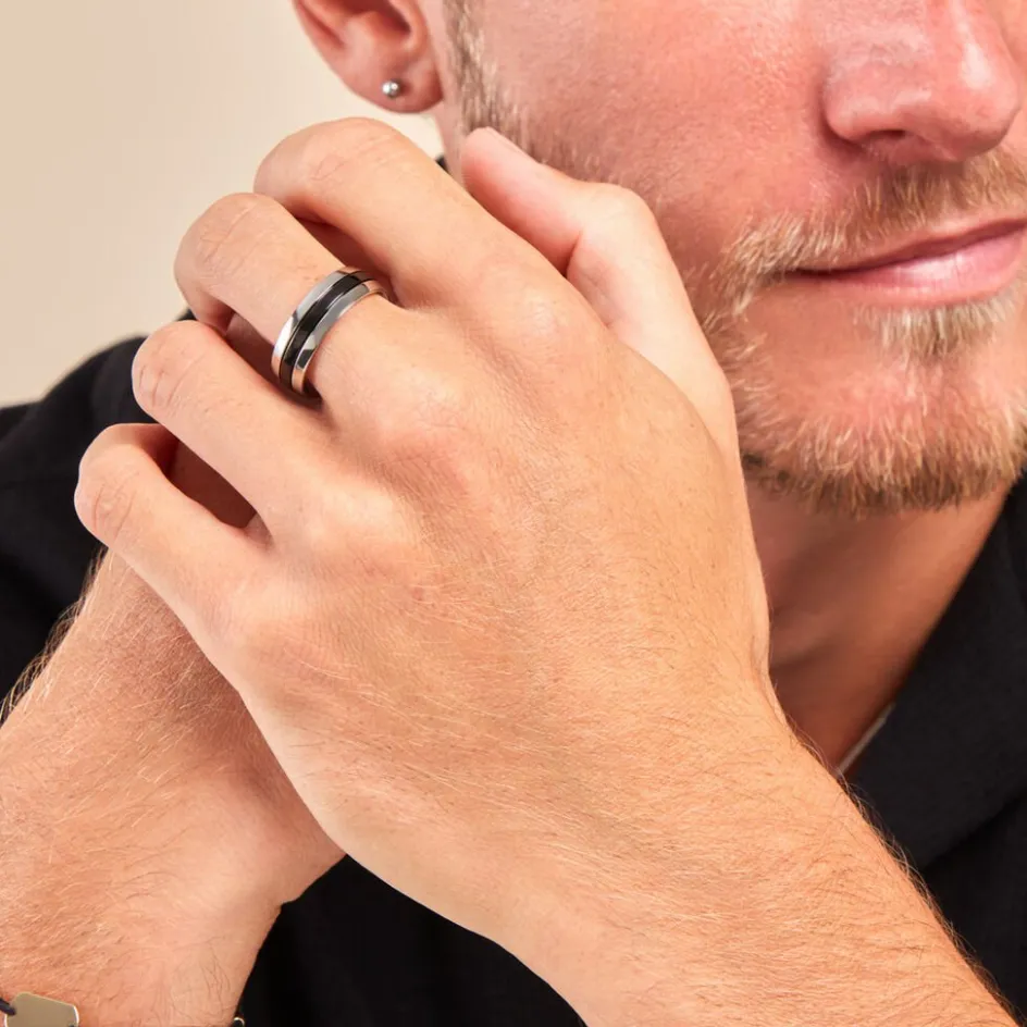 Histoire d'Or Bague John Acier Bicolore* Bagues|Bagues Sans Pierre