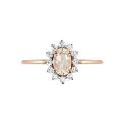 Histoire d'Or Bague Jozsua Or Rose Morganite Peche Oxyde De Zirconium* Bagues|Bagues Avec Pierre