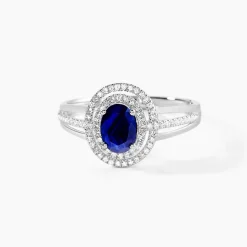 Hot Histoire d'Or Bague Justine Or Blanc Saphir Et Diamant