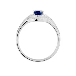 Hot Histoire d'Or Bague Justine Or Blanc Saphir Et Diamant