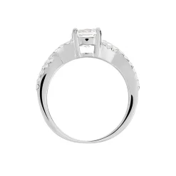 Hot Histoire d'Or Bague Karin Argent Blanc Oxyde De Zirconium