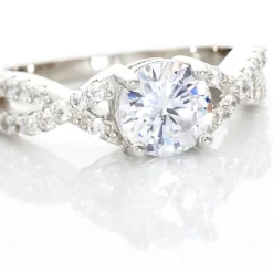 Hot Histoire d'Or Bague Karin Argent Blanc Oxyde De Zirconium