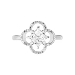 Hot LAETIZIA Bague Fleur Argent Blanc Oxyde De Zirconium