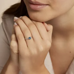 Hot Histoire d'Or Bague Lalia Or Blanc Topaze Et Oxyde De Zirconium