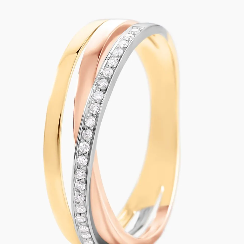 Histoire d'Or Bague Layan Or Tricolore Diamant* Bagues|Bagues Avec Pierre