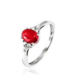 Hot Histoire d'Or Bague Lea Or Blanc Rubis Et Diamant