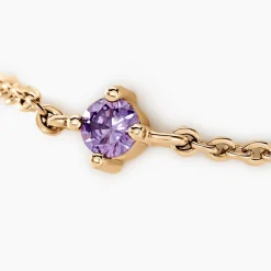 Outlet Histoire d'Or Bague Lilou Plaqué Or Doré Oxyde De Zirconium plaqué or jaune oxyde violet