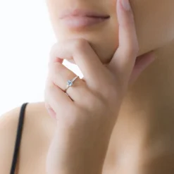 Histoire d'Or Bague Lily Or Blanc Aigue Marine* Bagues|Bagues Avec Pierre