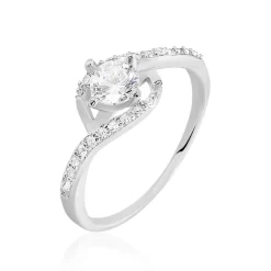 Sale Histoire d'Or Bague Lines Argent Blanc Oxyde De Zirconium