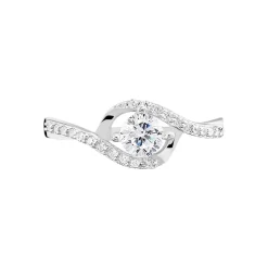 Sale Histoire d'Or Bague Lines Argent Blanc Oxyde De Zirconium