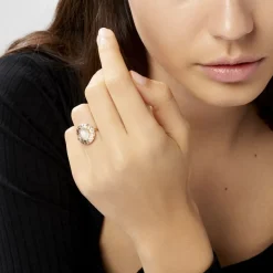 Histoire d'Or Bague Linna Plaqué Or Jaune Pierre De Lune* Bagues|Bagues Fantaisie