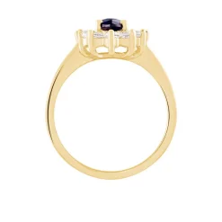 Hot Histoire d'Or Bague Lisea Plaqué Or Jaune Verre Et Oxyde De Zirconium plaqué or jaune verre bleu