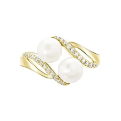 Histoire d'Or Bague Loeva Or Jaune Perle De Culture Et Oxyde De Zirconium* Bagues|Bagues Avec Pierre