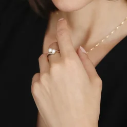 Histoire d'Or Bague Loeva Or Jaune Perle De Culture Et Oxyde De Zirconium* Bagues|Bagues Avec Pierre