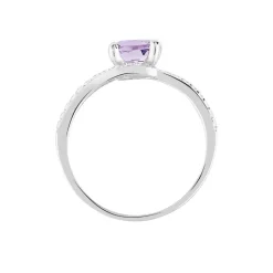 Histoire d'Or Bague Loriane Or Blanc Amethyste Et Oxyde De Zirconium* Bagues|Bagues Avec Pierre