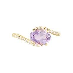 Histoire d'Or Bague Loriane Or Jaune Amethyste Et Oxyde De Zirconium* Bagues|Bagues Avec Pierre