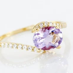 Histoire d'Or Bague Loriane Or Jaune Amethyste Et Oxyde De Zirconium* Bagues|Bagues Avec Pierre
