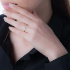 Histoire d'Or Bague Loriane Or Rose Aigue Marine Et Diamant