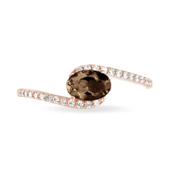 Histoire d'Or Bague Loriane Or Rose Quartz Et Diamant* Bagues|Bagues Avec Pierre