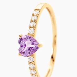 Outlet Histoire d'Or Bague Love Ring Or Jaune Améthyste Oxyde De Zirconium or jaune améthyste violet