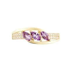 Histoire d'Or Bague Lukretia Or Jaune Amethyste Et Oxyde De Zirconium* Bagues|Bagues Avec Pierre