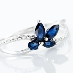 Histoire d'Or Bague Lupe Or Blanc Saphir Et Diamant* Bagues|Bagues Avec Pierre