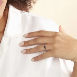 Histoire d'Or Bague Lupe Or Blanc Saphir Et Diamant* Bagues|Bagues Avec Pierre