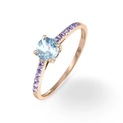 Histoire d'Or Bague Manon Or Rose Topaze Et Amethyste* Bagues|Bagues Avec Pierre