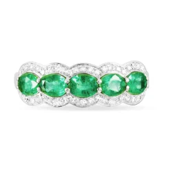 New Histoire d'Or Bague Margaux Or Blanc Emeraude Et Diamant