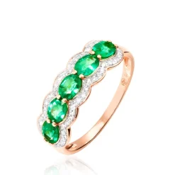 Histoire d'Or Bague Margaux Or Rose Emeraude Et Diamant* Bagues|Bagues Avec Pierre