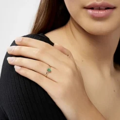 Discount Histoire d'Or Bague Marie Et Diamant or jaune emeraude