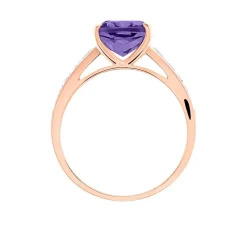 Outlet Histoire d'Or Bague Marie-camille Or Rose Amethyste Et Oxyde De Zirconium or rose amethyste violette
