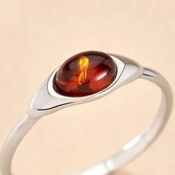 New Histoire d'Or Bague Marquita Argent Blanc Ambre argent blanc ambre cognac