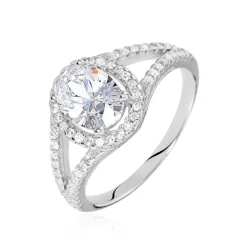 Hot Histoire d'Or Bague Melyssa Argent Blanc Oxyde De Zirconium