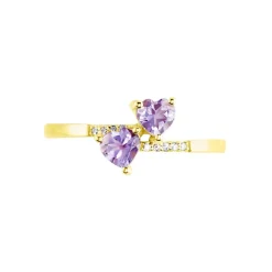 Histoire d'Or Bague Myrtie Or Jaune Amethyste Violet Oxyde De Zirconium* Bagues|Bagues Avec Pierre