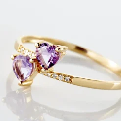 Histoire d'Or Bague Myrtie Or Jaune Amethyste Violet Oxyde De Zirconium* Bagues|Bagues Avec Pierre