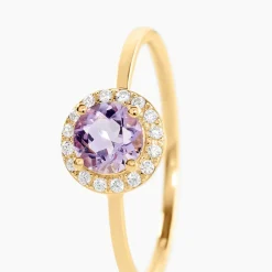 Hot Histoire d'Or Bague Najib Or Jaune Améthyste Oxyde De Zirconium