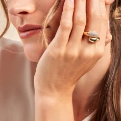 Outlet Histoire d'Or Bague Nelsie Plaqué Or Doré Oxyde De Zirconium