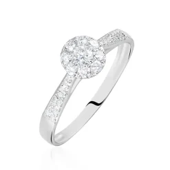 Histoire d'Or Bague Neptune Or Blanc Diamant