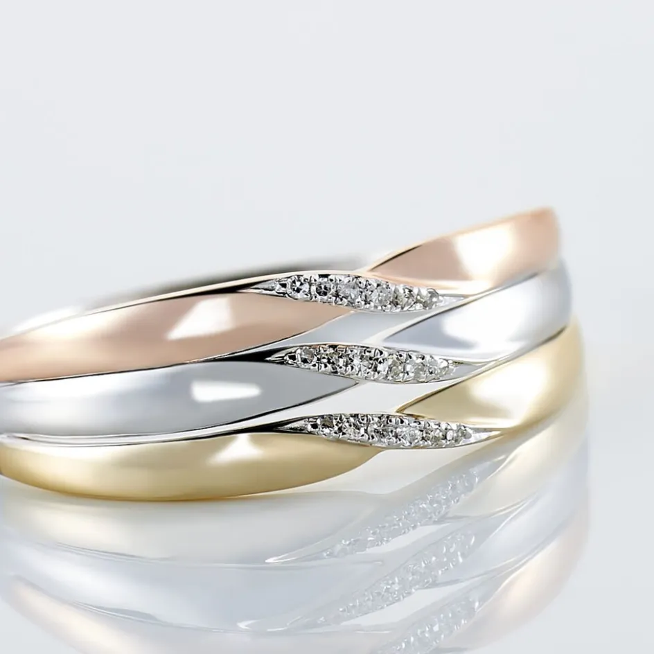 Histoire d'Or Bague Nesibe Or Tricolore Diamant* Bagues|Bagues Avec Pierre