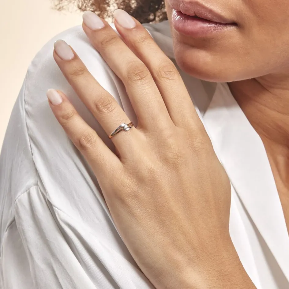 Online Histoire d'Or Bague Nesryne De Zirconium or bicolore oxyde