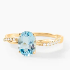 Hot Histoire d'Or Bague Niklaus Or Jaune Topaze Oxyde De Zirconium